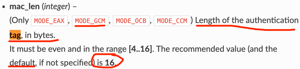 MODE_GCM length